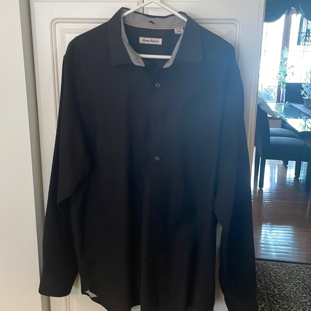 Tommy Bahama Linen long sleeve shirt XL in Black